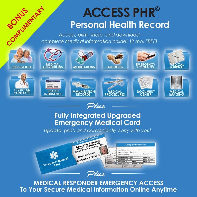 Universal Medical Data Blue Informer Lite Medical Alert Dog Tag. Includes: 2GB USB, Pre-Engraved Stainless-Steel Dog Tag, 27" Chain and Key Ring Wire Rope. Complimentary Access PHR (Personal Health Record) - Image 5
